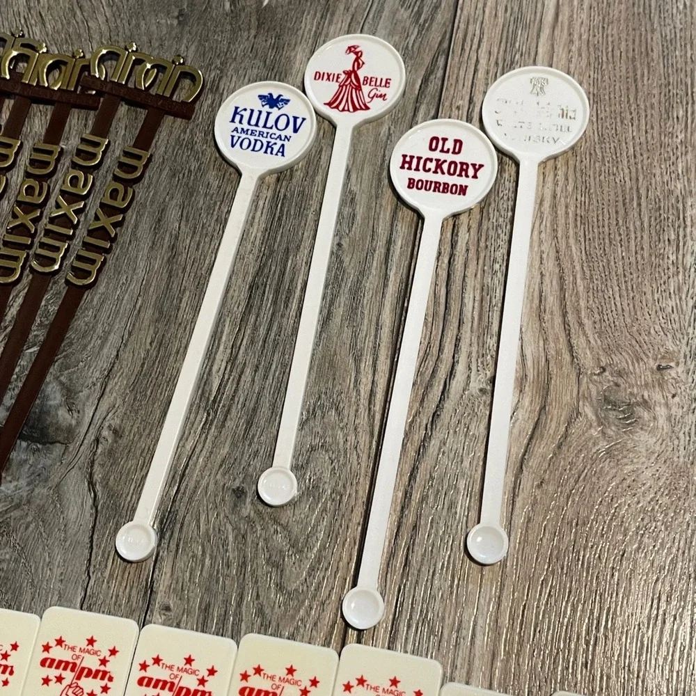 75 Vintage Las Vegas Casino Cocktail Swizzle Sticks Stirrers Caesars Maxim Tiki